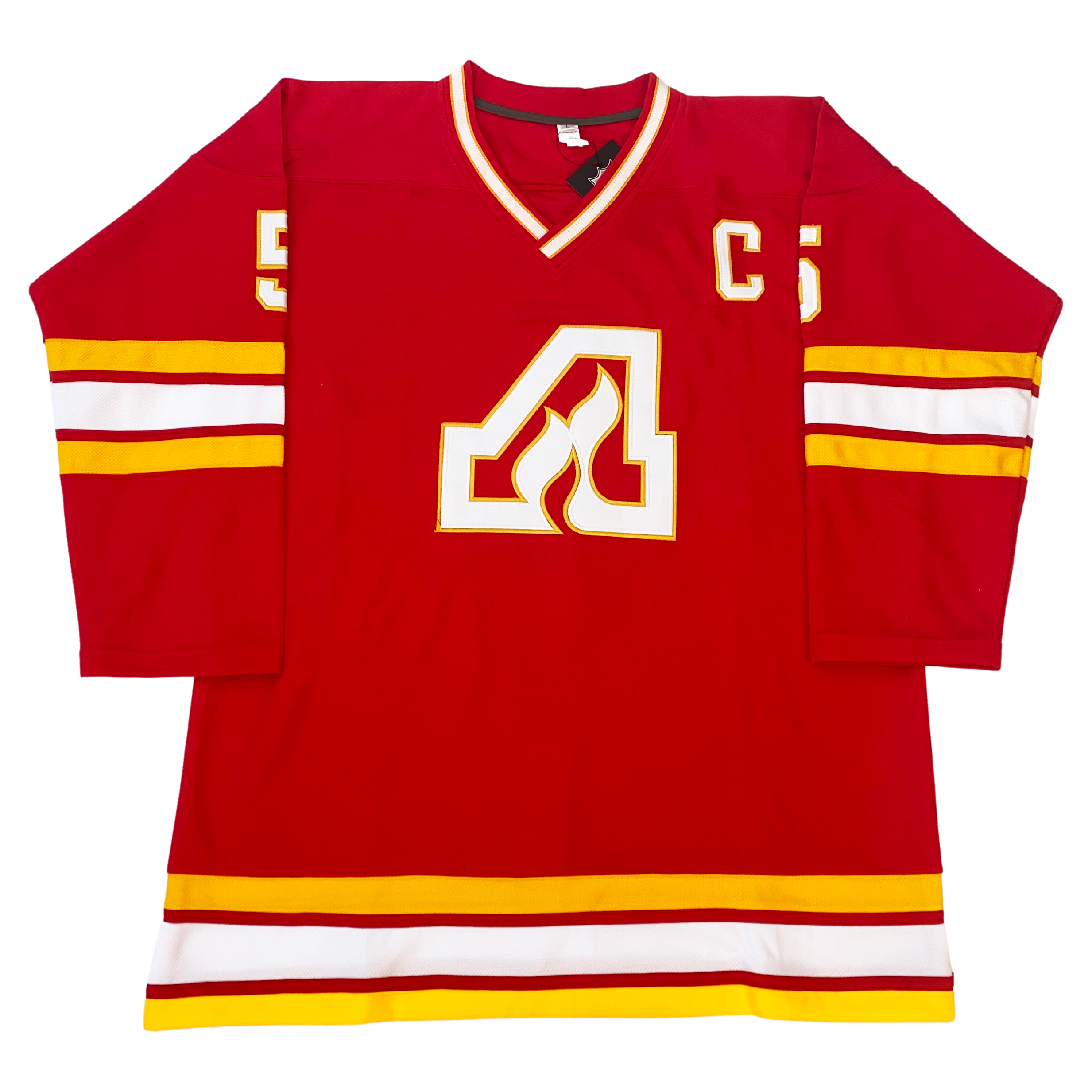 Another look at the Atlanta Flames warmup jerseys Calgary wore