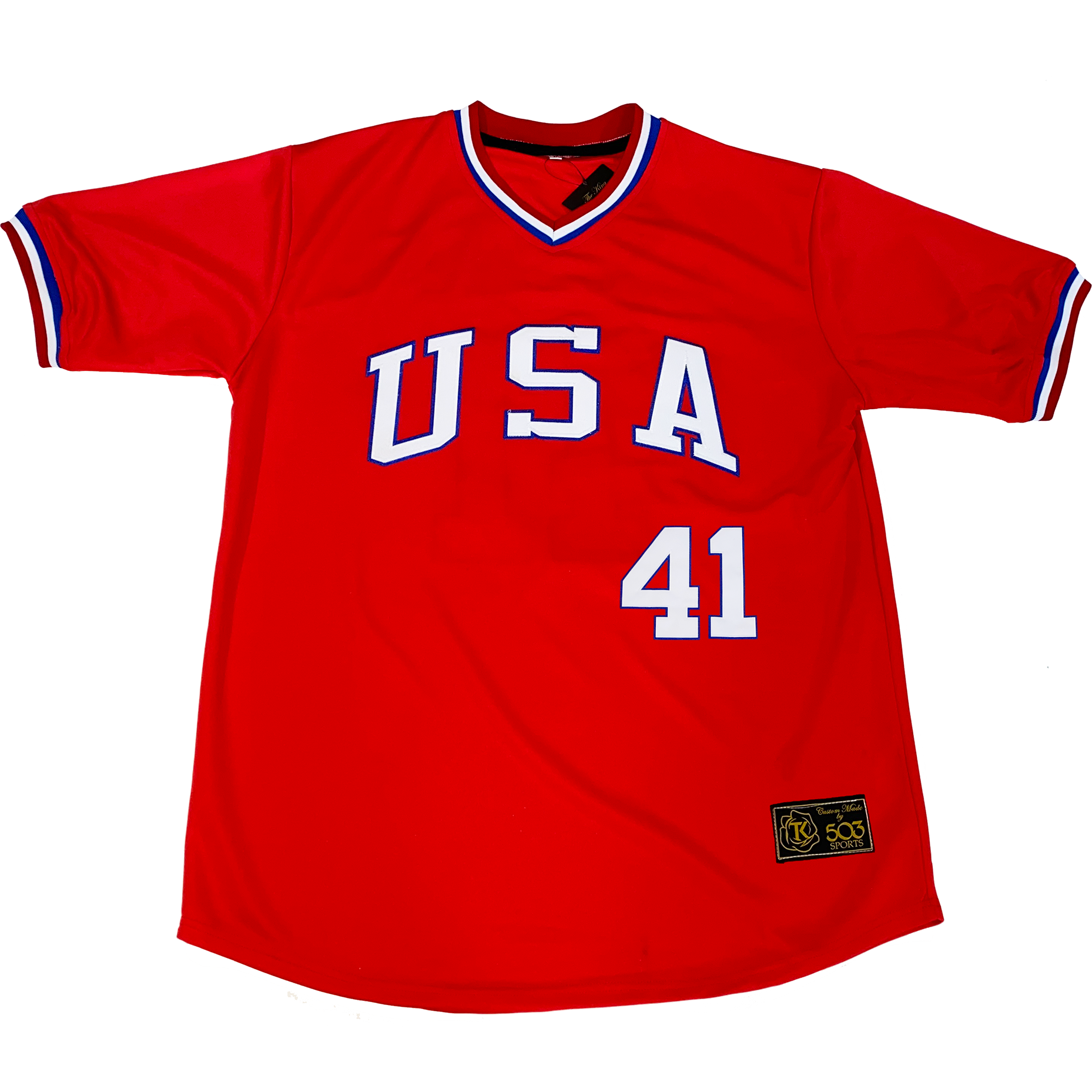  USA Red Baseball Jersey Stitched America Shirts Sports