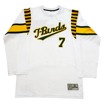 1978-1983 Los Angeles Thunderbirds 1980's Jersey front green lettering and number with yellow trim #7 Royal Retros