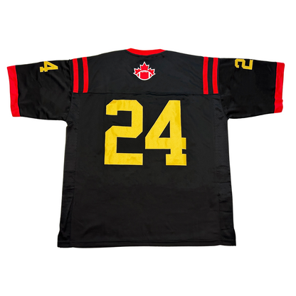 2024 Team Canada Football Jersey black back Royal Retros