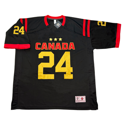 2024 Team Canada Football Jersey black and gold Royal Retros front