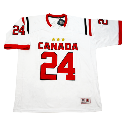 2024 Team Canada Football Jersey white front Royal Retros