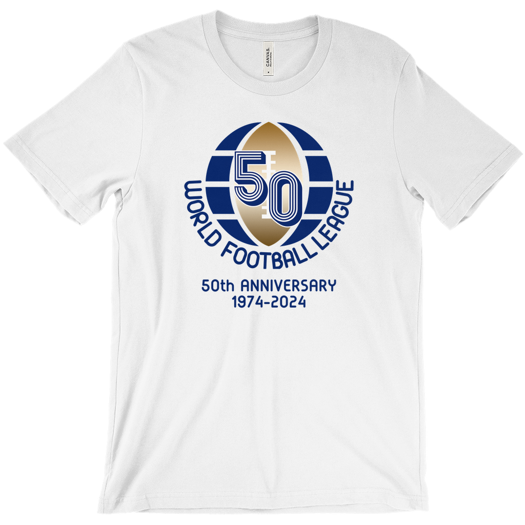 World Football League 50th Anniversary T-Shirt white Royal Retros