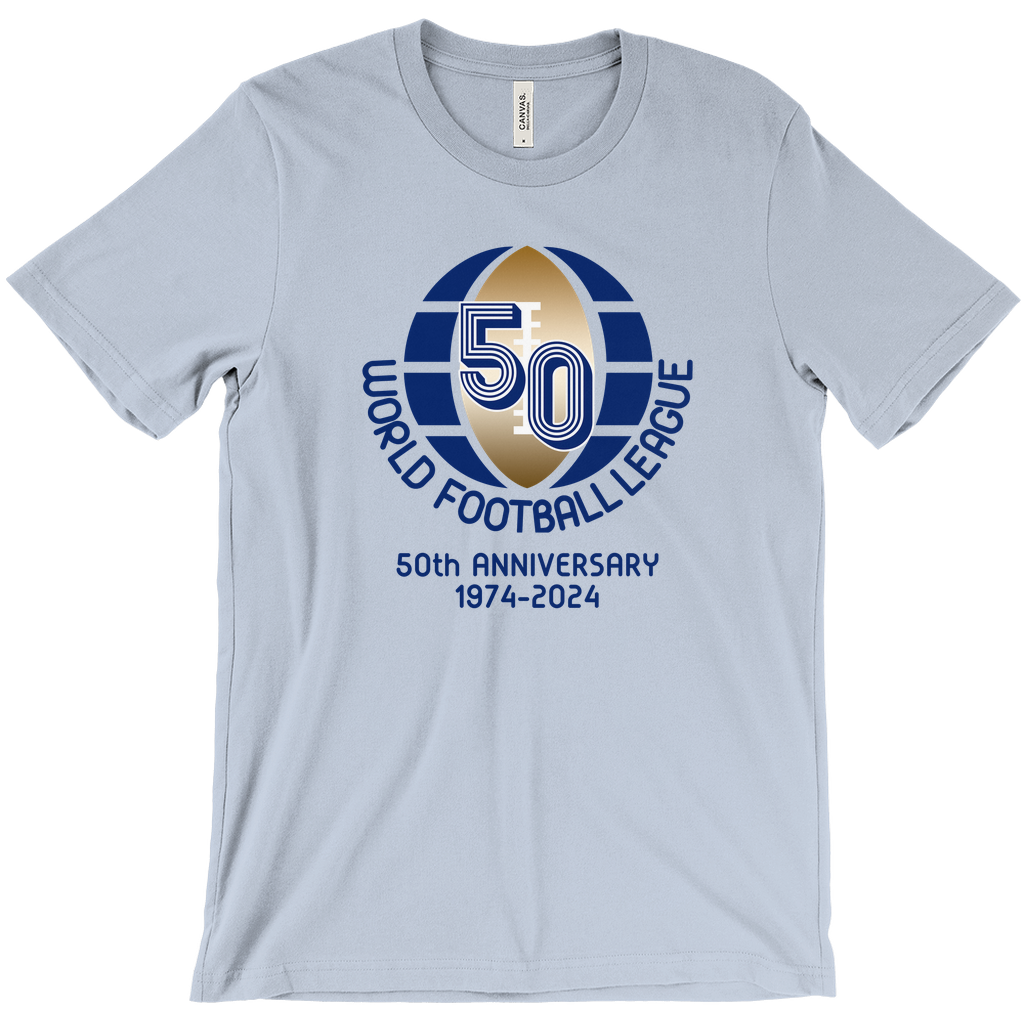 World Football League 50th Anniversary T-Shirt light blue Royal Retros