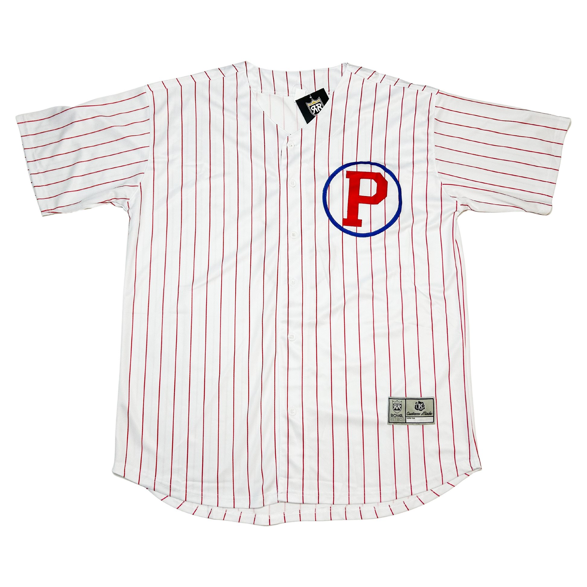 Brooklyn Baseball Jersey - Cream/Pinstripes - Medium - Royal Retros