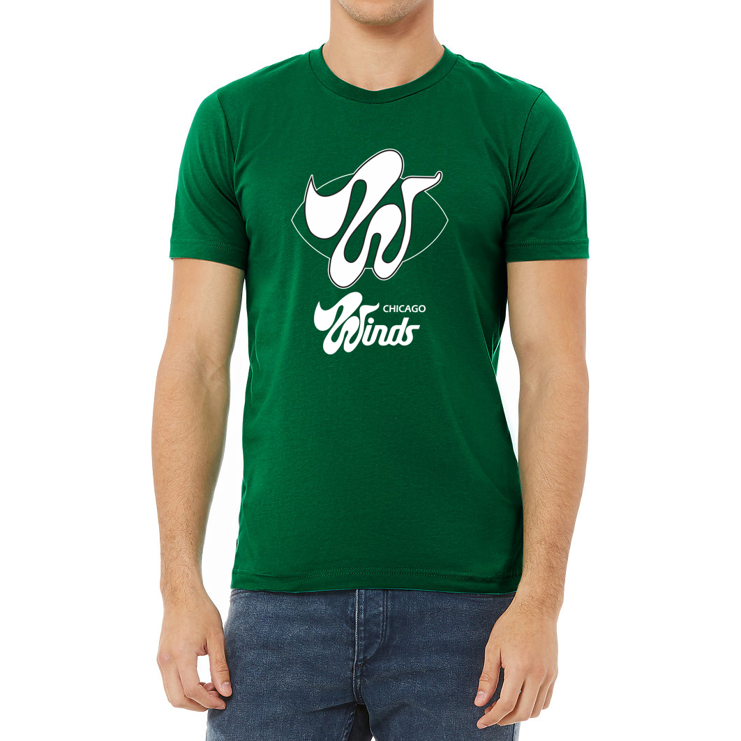 Chicago Winds Football T-Shirt Green Royal Retros