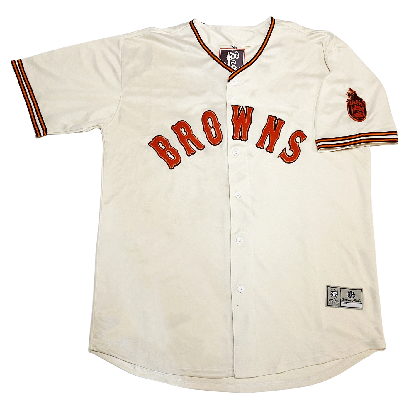 VINTAGE AUTHENTIC SATCHELL PAIGE ST LOUIS BROWNS JERSEY MITCHELL NESS 46  LARGE