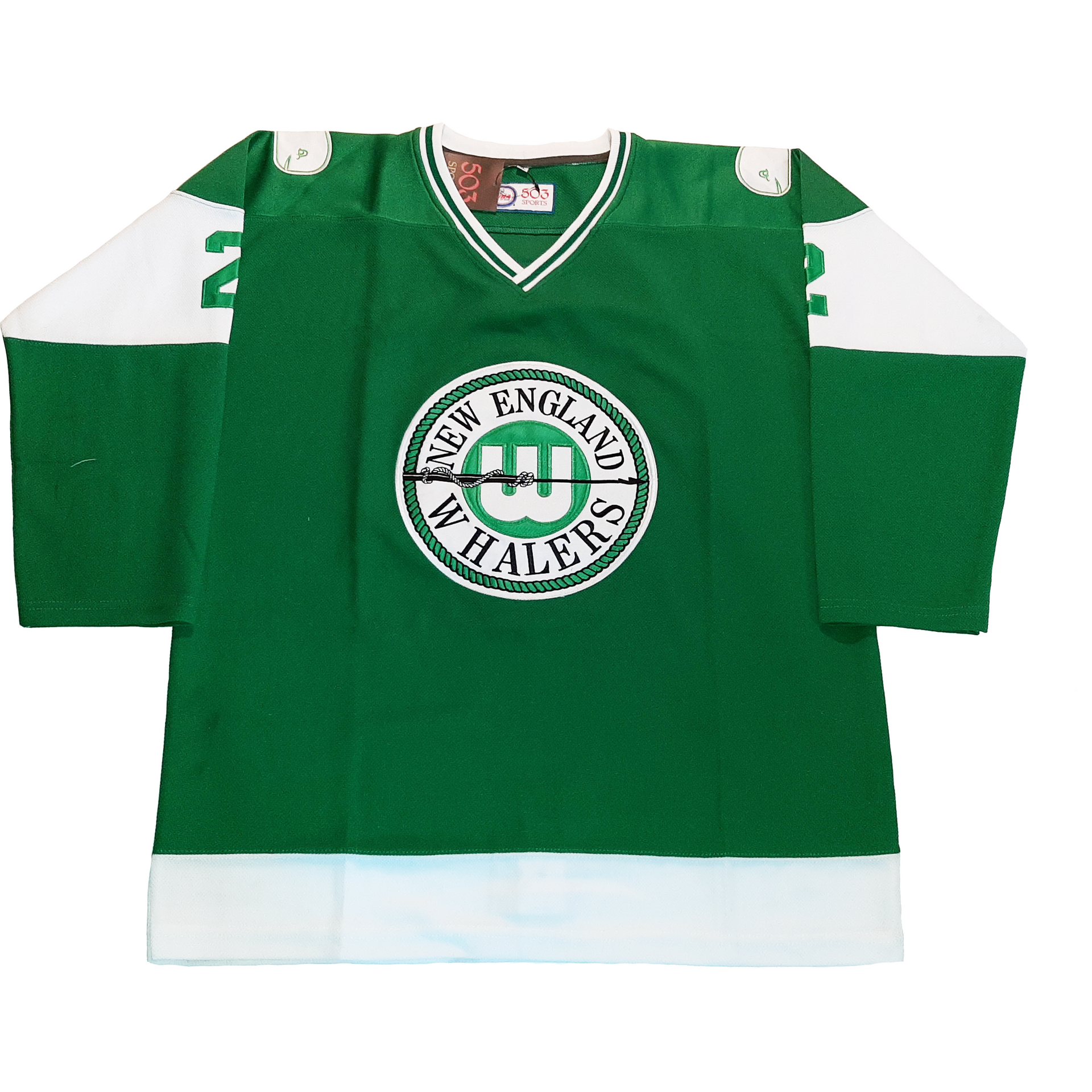 New England Whalers Retro WHa Hockey T Shirt - Green 