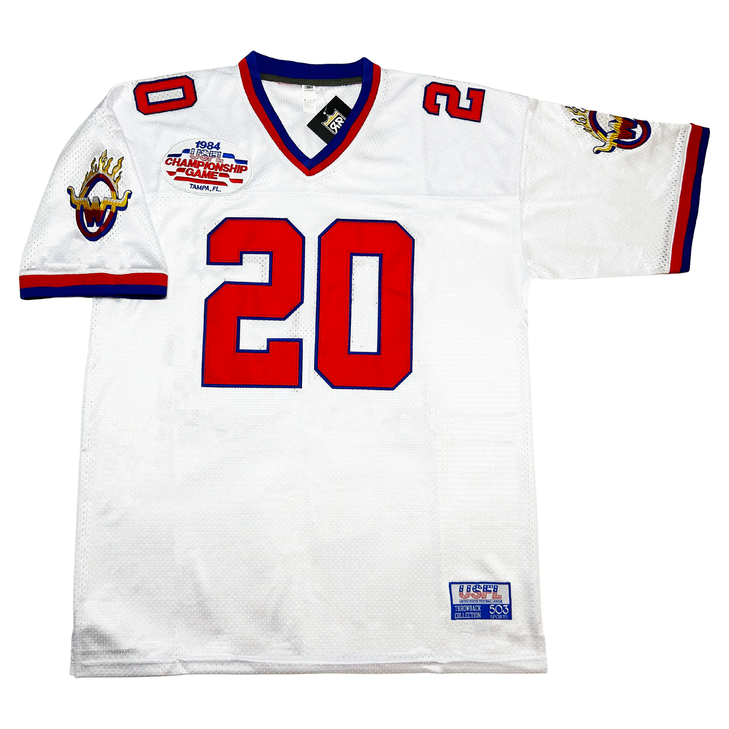 Houston Gamblers USFL Jersey - White - XL - Royal Retros