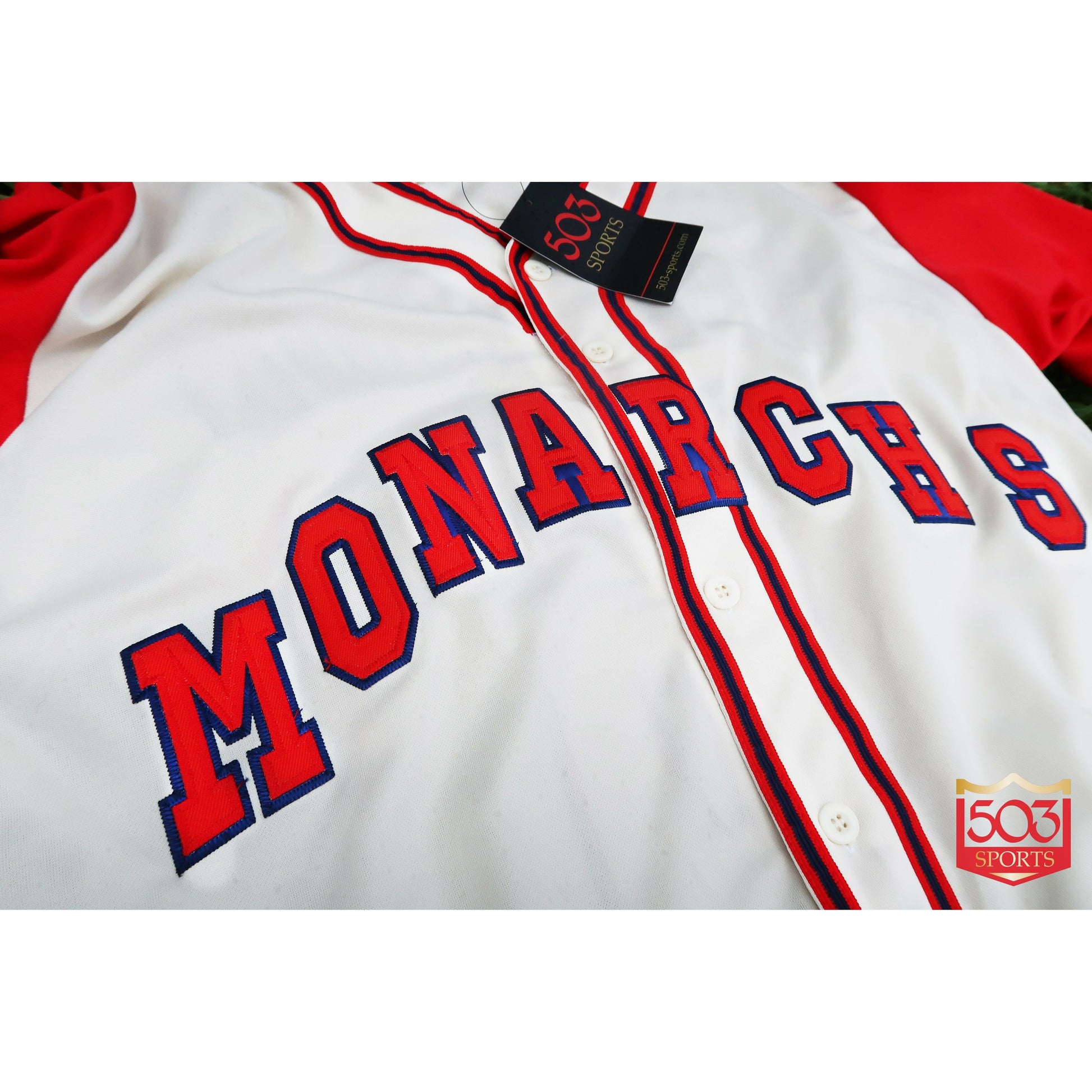 Authentic Kansas City Monarch Baseball Jersey 2x / White/Navy Pinstripe