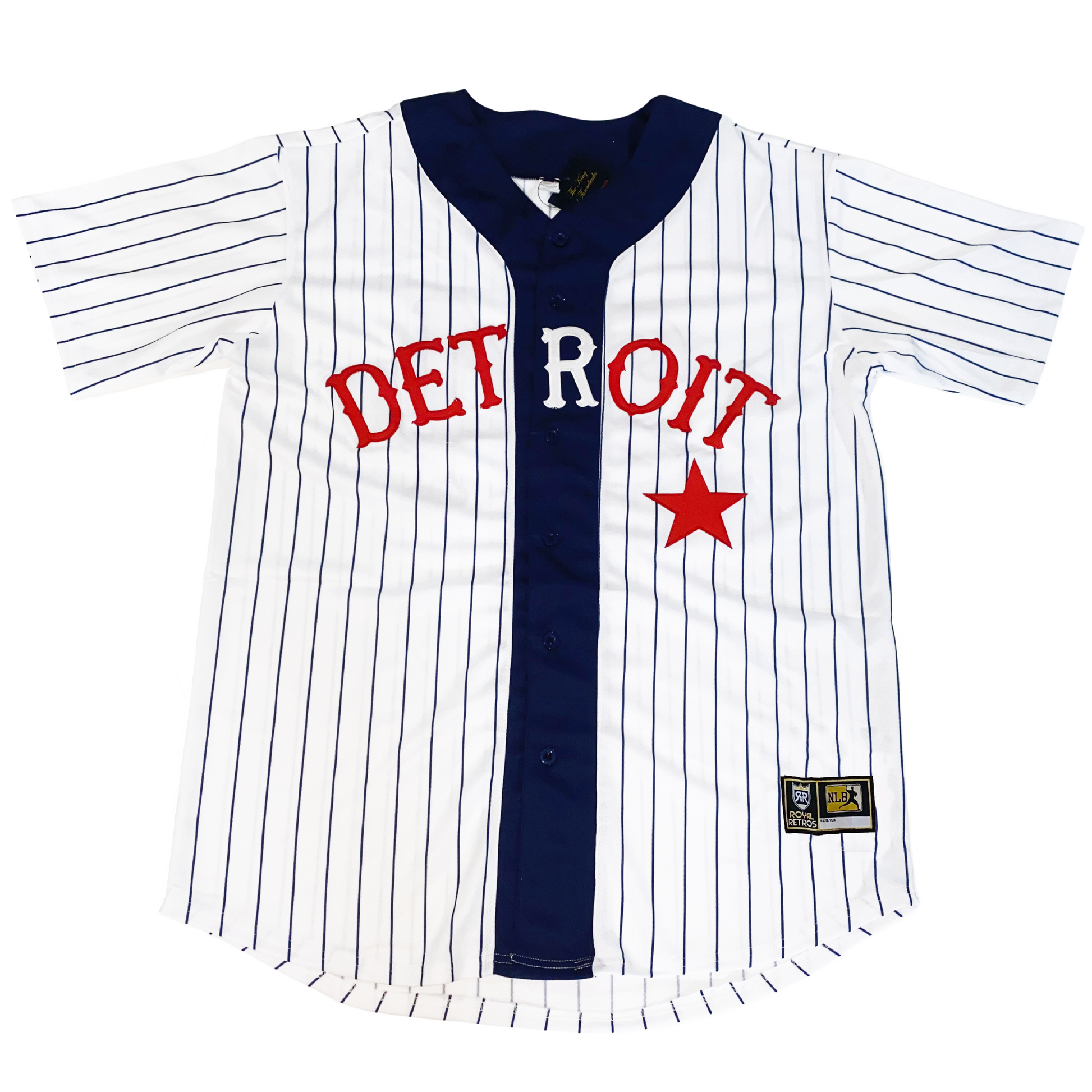 Detroit Stars Vintage Inspired NL Pinstripe Replica V-Neck Mesh Jersey