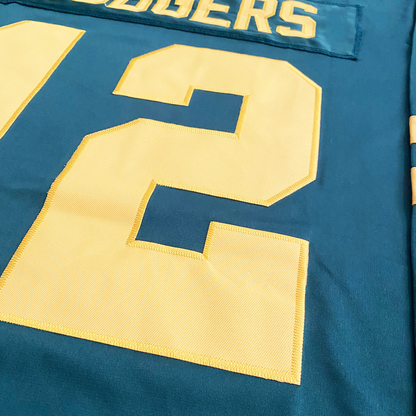 Green Bay Packers jersey close-up. Green. Royal Retros