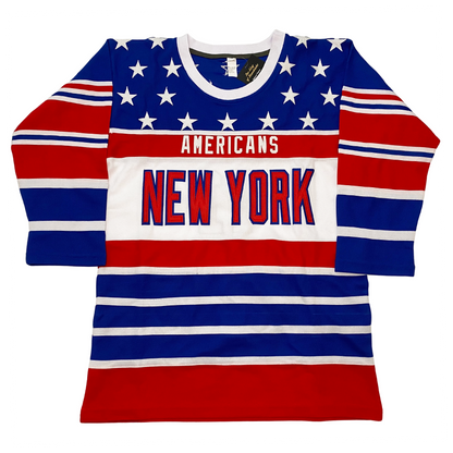 New York Americans Jersey - Red/White/Blue - XL - Royal Retros