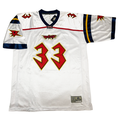 Orlando Rage XFL Jersey white with red numerals and lettering #33 Royal Retros