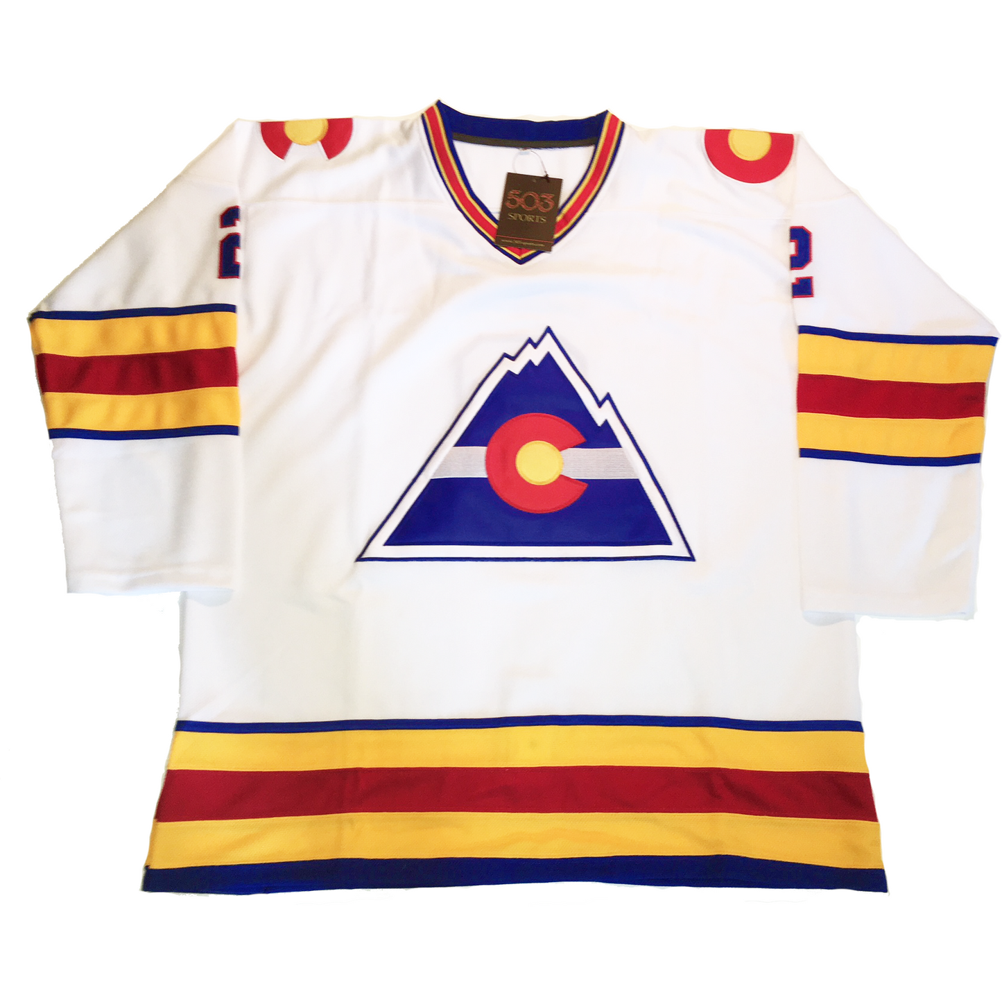 Colorado Rockies Hockey Jersey - White - XS - Royal Retros