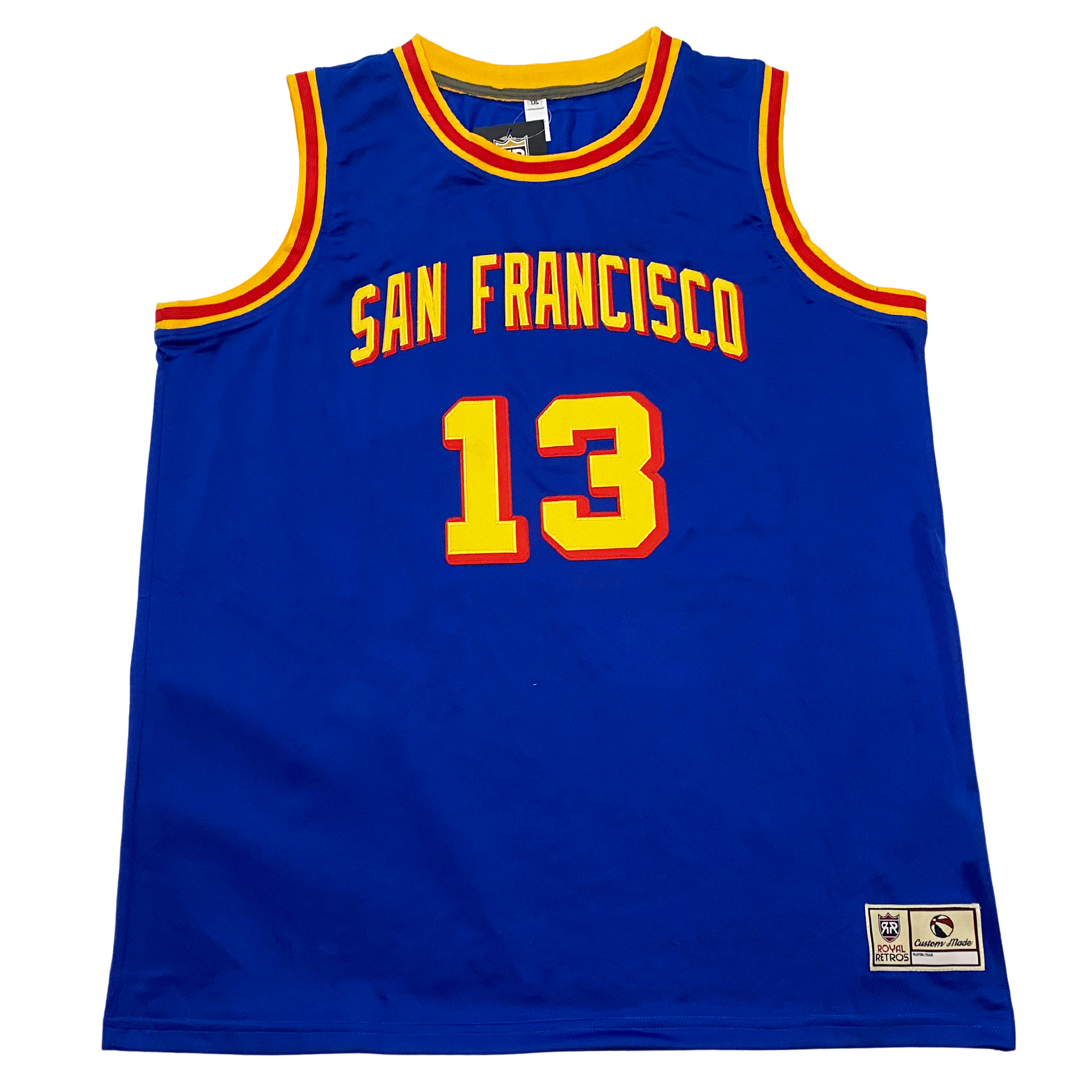 San Diego Green and Gold Basketball Jersey - 2XL - Royal Retros