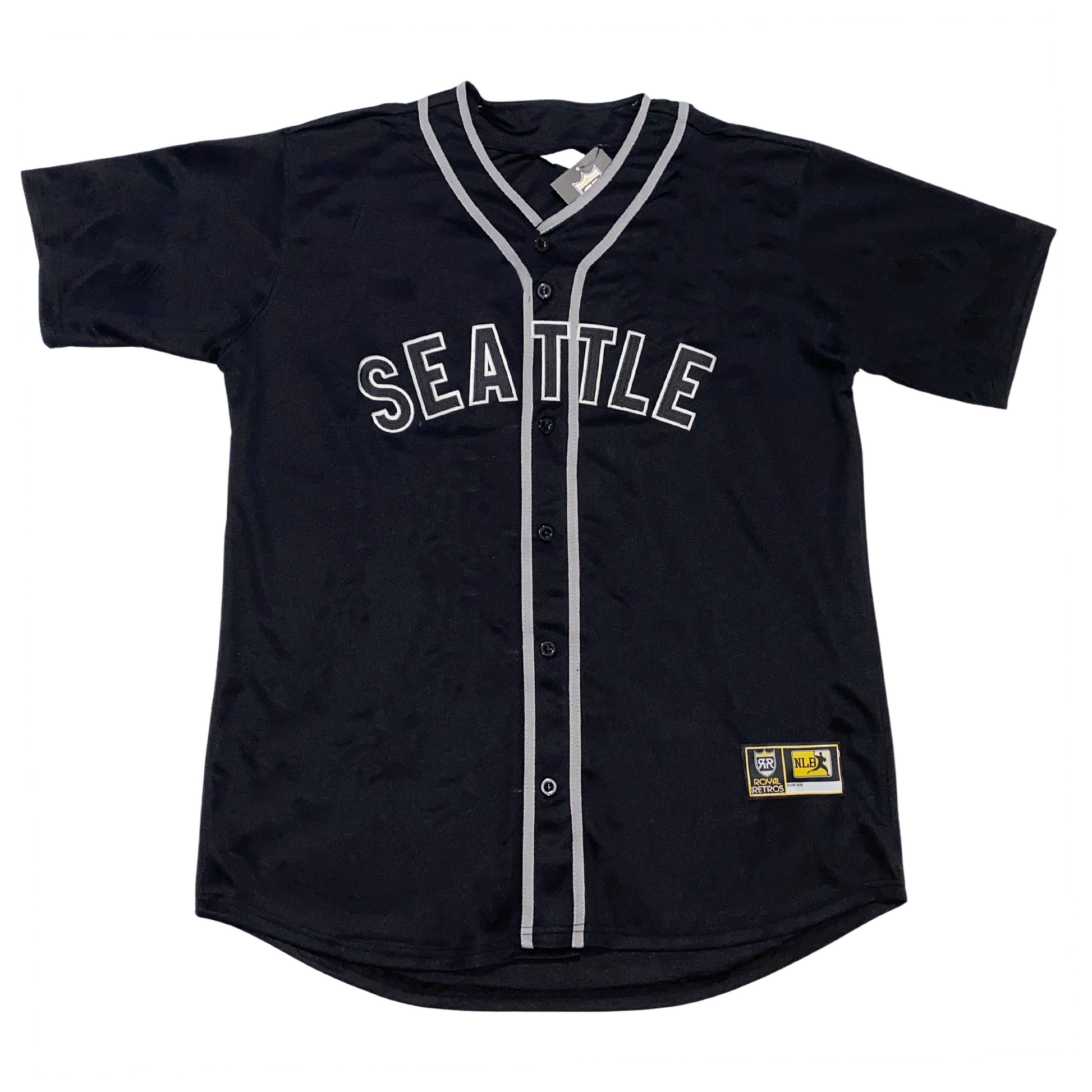 seattle steelheads negro leagues jersey navy with gray lettering and piping Royal Retros