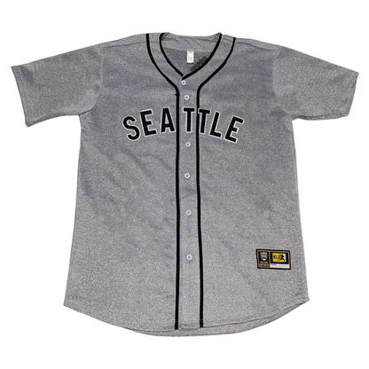 Seattle Steelheads NLB Jersey pepper grey with blue piping and lettering Royal Retros