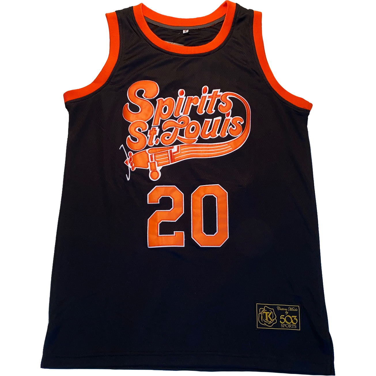 Reverse Retro Spirits of St Louis Basketball jersey #reverseretro black front #20 Royal Retros